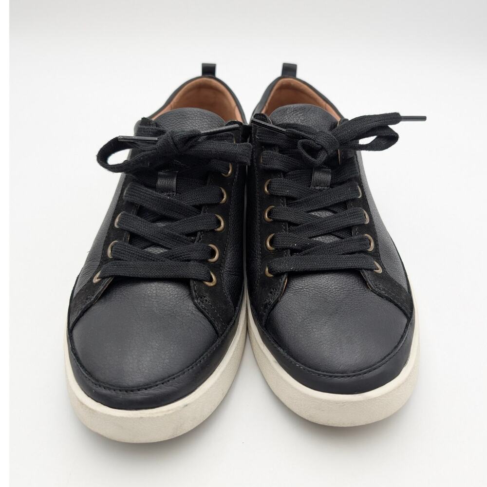 Vionic Black Leather & Suede Sneakers with Cream Sole - Picture 13 of 13